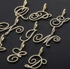 Gold Cursive Tennis Letter "H" Necklace