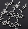 Silver Cursive Tennis Letter "E" Necklace