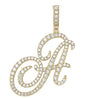 Gold Cursive Tennis Letter "A" Necklace