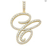 Gold Cursive Tennis Letter "C" Necklace