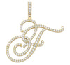 Gold Cursive Tennis Letter "F" Necklace