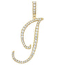 Gold Cursive Tennis Letter "I" Necklace