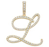 Gold Cursive Tennis Letter "L" Necklace