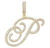 Gold Cursive Tennis Letter "P" Necklace