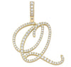 Gold Cursive Tennis Letter "Q" Necklace