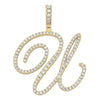 Gold Cursive Tennis Letter "U" Necklace