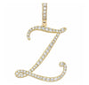 Gold Cursive Tennis Letter "Z" Necklace