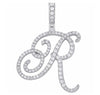 Silver Cursive Tennis Letter "R" Necklace