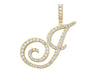 Gold Cursive Tennis Letter "J" Necklace