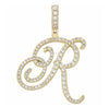 Gold Cursive Tennis Letter "R" Necklace