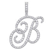 Silver Cursive Tennis Letter "B" Necklace